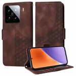 For Xiaomi 15 Embossed Rhombus Starry Leather Phone Case(Brown)