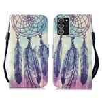 For Samsung Galaxy Note20 Ultra 3D Painting Pattern Coloured Drawing Horizontal Flip PU Leather Case with Holder & Card Slots & Wallet & Lanyard(Feather Wind Chime)