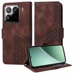 For Xiaomi 15 Pro Embossed Rhombus Starry Leather Phone Case(Brown)