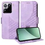 For Xiaomi 15 Pro Embossed Rhombus Starry Leather Phone Case(Purple)