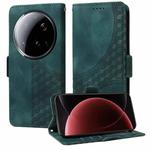 For Xiaomi 15 Ultra Embossed Rhombus Starry Leather Phone Case(Green)