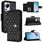 For Xiaomi 13 Lite / Civi 2 Rhombic Texture Flip Leather Phone Case with Lanyard(Black)