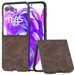 For Motorola Razr 50 Ultra PU Leather Frosted Phone Case(Coffee)