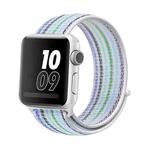 For Apple Watch Series 7 41mm / 6 & SE & 5 & 4 40mm / 3 & 2 & 1 38mm Nylon Loop Watch Band(Pinstripe Blue)