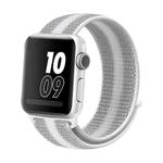 For Apple Watch Ultra 49mm / Series 8&7 45mm / SE 2&6&SE&5&4 44mm / 3&2&1 42mm Nylon Loop Watch Band(Striped White)