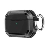 For AirPods Pro / Pro 2 Armor TPU + PC Earbuds Box Protective Case with Metal Buckle(Black)