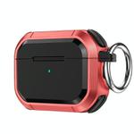 For AirPods Pro / Pro 2 Armor TPU + PC Earbuds Box Protective Case with Metal Buckle(Red)