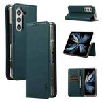 For Samsung Galaxy Z Fold5 ABEEL RFID Magnetic Flip Leather Phone Case(Green)