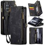 For Samsung Galaxy Z Fold6 5G CaseMe 008 Multifunctional Zipper Wallet Leather Phone Case with Lanyard(Black)