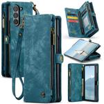 For Samsung Galaxy Z Fold6 5G CaseMe 008 Multifunctional Zipper Wallet Leather Phone Case with Lanyard(Blue)