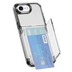 For iPhone SE 2022 / SE 2020 Card Holder Acrylic Hybrid TPU Phone Case(Transparent Black)