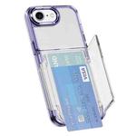 For iPhone SE 2022 / SE 2020 Card Holder Acrylic Hybrid TPU Phone Case(Transparent Purple)