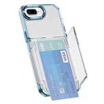 For iPhone 8 Plus / 7 Plus Card Holder Acrylic Hybrid TPU Phone Case(Transparent Blue)