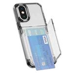 For iPhone XS / X Card Holder Acrylic Hybrid TPU Phone Case(Transparent Black)