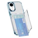 For iPhone XR Card Holder Acrylic Hybrid TPU Phone Case(Transparent Blue)
