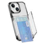 For iPhone 14 Card Holder Acrylic Hybrid TPU Phone Case(Transparent Black)