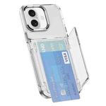 For iPhone 16 Card Holder Acrylic Hybrid TPU Phone Case(Transparent)