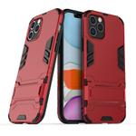 For iPhone 12 / 12 Pro PC + TPU Shockproof Protective Case with Invisible Holder(Red)