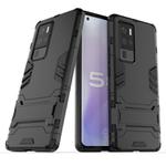 For Vivo X50 Pro+ PC + TPU Shockproof Protective Case with Invisible Holder(Black)