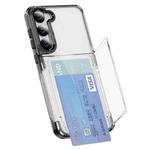 For Samsung Galaxy S22+ 5G Card Holder Acrylic Hybrid TPU Phone Case(Transparent Black)