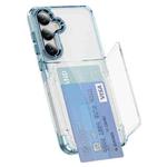 For Samsung Galaxy S24+ 5G Card Holder Acrylic Hybrid TPU Phone Case(Transparent Blue)