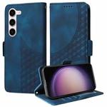 For Samsung Galaxy S23+ 5G Embossed Rhombus Starry Leather Phone Case(Blue)