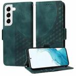For Samsung Galaxy S22 5G Embossed Rhombus Starry Leather Phone Case(Green)