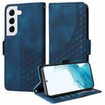 For Samsung Galaxy S22+ 5G Embossed Rhombus Starry Leather Phone Case(Blue)