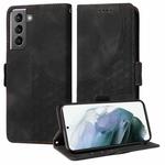 For Samsung Galaxy S21 5G Embossed Rhombus Starry Leather Phone Case(Black)