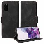 For Samsung Galaxy S20+ Embossed Rhombus Starry Leather Phone Case(Black)