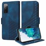 For Samsung Galaxy S20 FE Embossed Rhombus Starry Leather Phone Case(Blue)