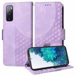 For Samsung Galaxy S20 FE Embossed Rhombus Starry Leather Phone Case(Purple)