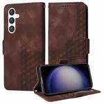 For Samsung Galaxy S23 FE 5G Embossed Rhombus Starry Leather Phone Case(Brown)