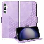 For Samsung Galaxy S23 FE 5G Embossed Rhombus Starry Leather Phone Case(Purple)