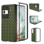 For Honor Magic Vs3 Black Frame Woven Texture PU Phone Case(Green)