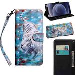 For iPhone 12 mini 3D Painting Pattern Coloured Drawing Horizontal Flip PU Leather Case with Holder & Card Slots & Wallet & Lanyard(Tiger)