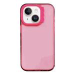 For iPhone 14 Colorful Wavy Circle PC Hybrid TPU Phone Case(Rose Red)