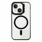For iPhone 13 MagSafe Colorful Wavy Circle PC Hybrid TPU Phone Case(Black)