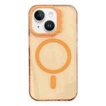 For iPhone 13 MagSafe Colorful Wavy Circle PC Hybrid TPU Phone Case(Orange)