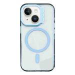 For iPhone 13 MagSafe Colorful Wavy Circle PC Hybrid TPU Phone Case(Blue)