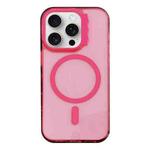 For iPhone 13 Pro MagSafe Colorful Wavy Circle PC Hybrid TPU Phone Case(Rose Red)