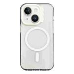 For iPhone 14 MagSafe Colorful Wavy Circle PC Hybrid TPU Phone Case(White)