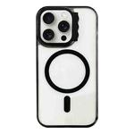 For iPhone 15 Pro MagSafe Colorful Wavy Circle PC Hybrid TPU Phone Case(Black)