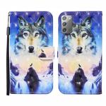 For Samsung Galaxy Note20 3D Painted Pattern Horizontal Flip Leather Case with Holder & Wallet & Card slot & Lanyard(Sunrise Wolf)