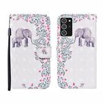 For Samsung Galaxy Note20 Ultra 3D Painted Pattern Horizontal Flip Leather Case with Holder & Wallet & Card slot & Lanyard(Flower Elephant)