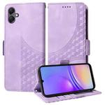 For Samsung Galaxy A05 Embossed Rhombus Starry Leather Phone Case(Purple)