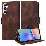 For Samsung Galaxy A05s Embossed Rhombus Starry Leather Phone Case(Brown)