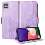 For Samsung Galaxy A22 5G / A22s 5G Embossed Rhombus Starry Leather Phone Case(Purple)