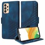 For Samsung Galaxy A33 5G Embossed Rhombus Starry Leather Phone Case(Blue)