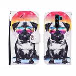 For Xiaomi Redmi Note 8 Pro 3D Painted Pattern Horizontal Flip Leather Case with Holder & Wallet & Card slot & Lanyard(Glasses Dog)